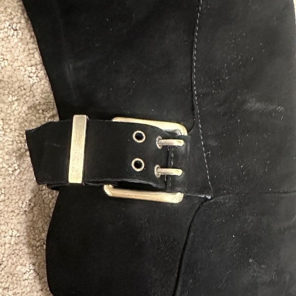 Brian Atwood Black Over the Knee Wedge Boots - Picture 9 of 10